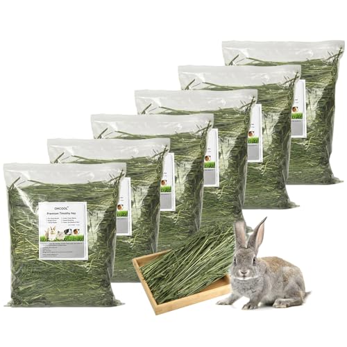 Timothy Hay, 6.6LBS Small Pet Feed | Hand selected natural fresh timothy hay, for rabbits, guinea pigs, chinchillas, 6 packs of 1.1lbs each