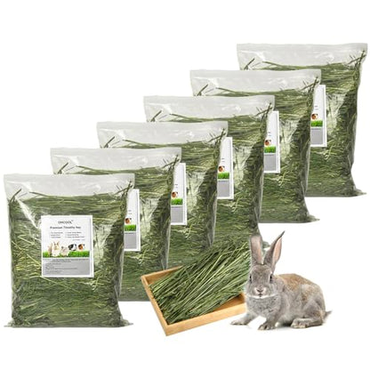 Timothy Hay, 6.6LBS Small Pet Feed | Hand selected natural fresh timothy hay, for rabbits, guinea pigs, chinchillas, 6 packs of 1.1lbs each