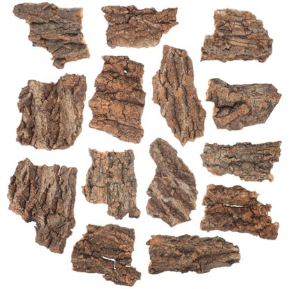 Kisangel Reptile Cork Bark Hides for Reptiles Lizard Climbing Bark Reptile Basking Platform 14-Piece Natural Terrarium Decoration for Snake Gecko Enclosure Habitat