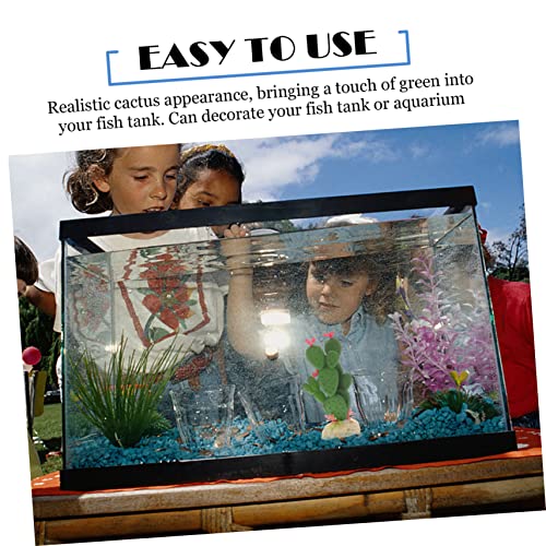 ORFOFE Plastic Artificial Cactus Plant Simulation Aquarium Decor Vivid Reptile Terrarium Ornament for Fish Tank Landscape