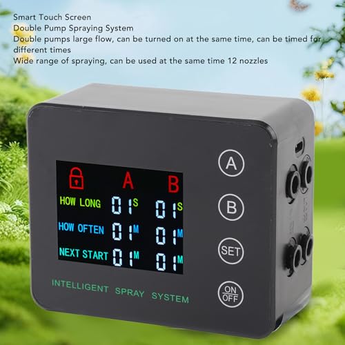 Reptile Humidifiers Smart Misting System,Reptile Humidifier Double Pump with Color Screen, Mister Automatic with Timer for Aquarium
