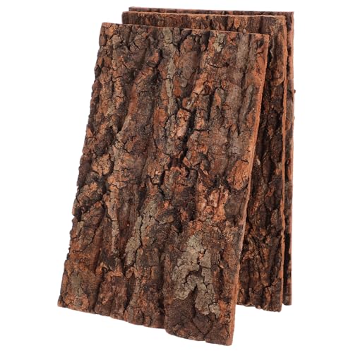 KESYOO 3Pcs Realistic Tree Bark for Reptiles Natural Climbing Decor for Terrarium for Snakes Lizards Crawling Pets Durable Non Fading Ornament for Reptile Enrichment