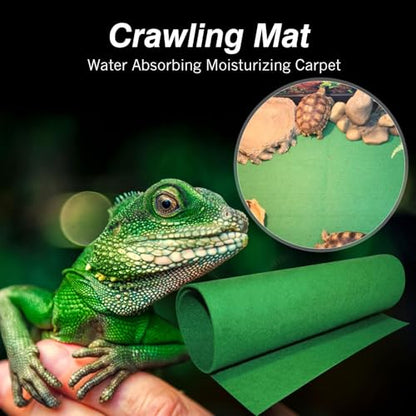 Reeusaables Pet Terrarium Liner - Reptile Carpet Strong Absorbent Grass Like Texture Substrate Mat, Washable Cuttable Cage Bedding Liner Sheet - color: Small 60x40cm