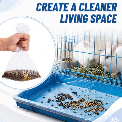 Tondiamo 150 Pcs Cage Liners for Small Animals Disposable Hamster Tray Clear Box Leak Proof Guinea Pig Cage Liner Bag Litter Toilet Film for Rabbit Bunny Hamster Hedgehog (Large) - size: Large