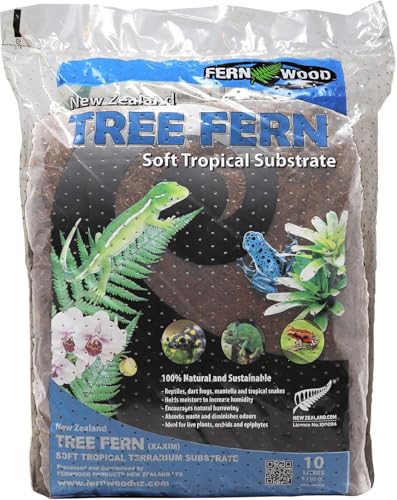 Fern Wood New Zealand Tree Fern Soft Orchid Substrate, Organic Potting for Aeration and Longevity (10L) - style: 10L
