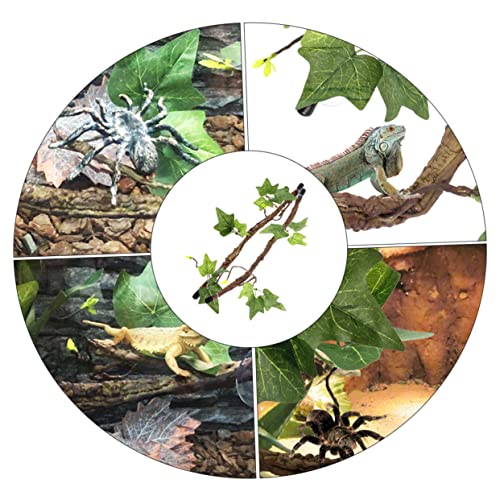Totority 2 Pcs Reptile Vines for Terrarium Decoration Bendable Jungle Branches Suction Cup Accessories for Lizard Snake Gecko and Other Small Pets
