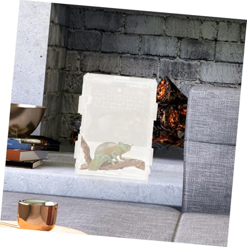 Yardwe Acrylic Reptile Breeding Box UV Protection Multi-Functional Terrarium for Snakes Lizards and Frogs Habitat Container