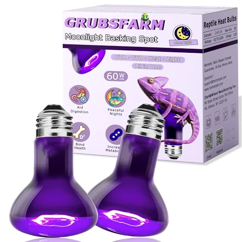 Reptile Moonlight Bulb 60W – Soft Purple Night Light for Nocturnal Viewing, Sleep-Friendly, 2000H Life, E26 Base - color: Purple Moonlight, size: 60W-2.5″