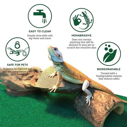 SunGrow, Reptile Mat, Terrarium Floor Liner, 30BR/40BR/50/65 Gallon, Substrate Carpet, Soft Bedding for Reptiles - Gecko, Lizard, Snake, Tortoise, Reptile Cage Tank Supplies & Accessories, Green, 1Pc