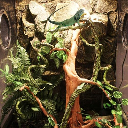 kathson 2 PCS Reptile Corner Branch with Suction Cup, Lizard Climb Branches Decor Reptile Vines Plants Flexible Bendable Jungle Climbing Vine