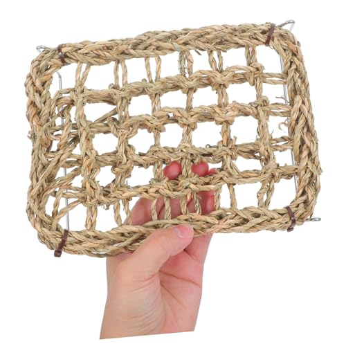 Outanaya Bearded Dragon Sleeping Bed and Lizard Hammock Sofa, Rectangle Seagrass Basking Platform with Comfortable Breathable Design for Reptile Habitat and Tank Use, Suitable for Leopard