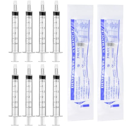 10 Pack 3ml Syringe with Cap, Disposable Syringes for liquid, Colostrum Syringes, No Needle, Individually Sealed - size: 3ml Syringes-10pcs