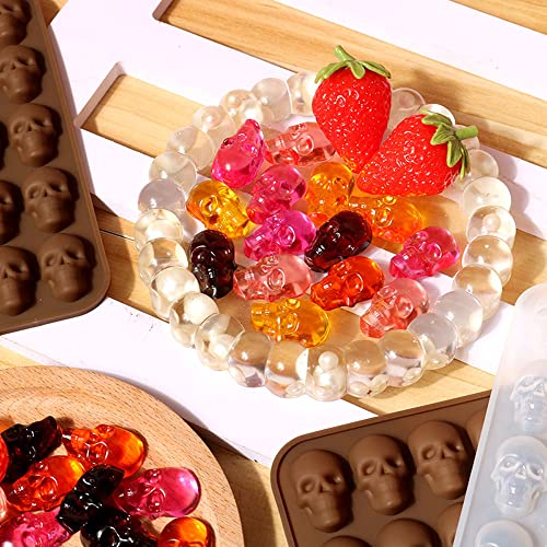 40 Cavity Mini Skull Pendant Epoxy Resin Mold Small Skull Jewelry Casting Molds Earrings Resin Molds Gummy Skull Silicone Mold for DIY Crafts Charms