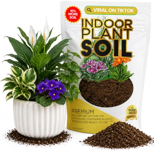 Professional Indoor Potting Soil for House Plants 8.2 Quarts Ready to Use, Premium Potting Mix Indoor Plants, Plant Soil for Indoor Potted Plants with Peat Coco Coir Perlite Dolomite Made in USA - color: Indoor Plant Soil Blend, size: 8.2 Quarts