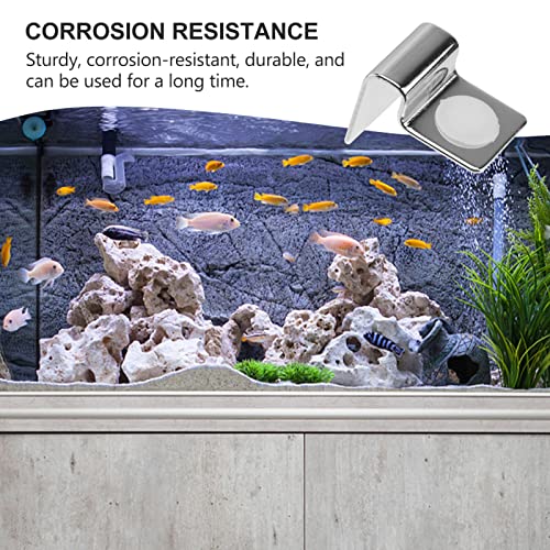 Suxgumoe Aquarium Cover Clips, 4 Pcs 6mm / 8mm / 10mm / 12mm Stainless Steel Fish Tank Glass Cover Clip Support Holder Universal Lid Clips for Rimless Aquariums (8mm) - size: 8mm