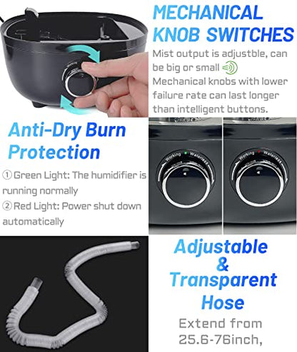 Top fill Reptile Fogger Terrariums Humidifier Fog Machine Mister with 4L Visible Large Tank & Extension Hoses, Suitable for Terrariums & Enclosures, Ideal for Reptiles/Amphibians/Herps/Vivarium/Moss