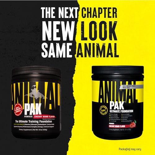 Animal Pak - Convenient All-in-One Vitamin & Supplement Powder, Cherry Bomb - Zinc, Vitamins C, B, D, Amino Acids, Immune Support, Digestive Enzymes - Daily Multivitamin for Women & Men - 60 Scoops - size: 30 Servings (Pack of 1), style: Cherry Bomb
