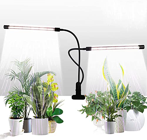 GHodec Grow Light,Full Spectrum White 84 LED Clip Plant Lights for Indoor Plants Growing, 4/8/12H Timer & 5 Dimmable Levels - size: 50W