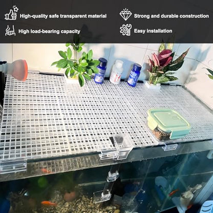 NestBasics 6pcs Transparent Aquarium Lid Clips,Rimless Fish Tank Glass Cover top Support,Aquarium Hood Holder, Acrylic Glass Aquarium top Clips (Transparent, 6pcs 5-6mm Clips) - size: 6pcs 5-6mm clips