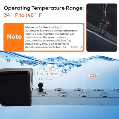 Ultrasonic Mist Maker Fogger 12 Head(9000ml/H), 110V 400W Power Water Proof Ultrasonic Mister,Fogger Humidifier with Float, for Halloween Atmosphere, Vegetable Preservation, Landscape - size: Mist Maker Fogger 12 Heads