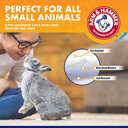 Arm & Hammer Super Absorbent Cage Liners for Guinea Pigs, Hamsters, Rabbits & Small Animals, Odor Control Cage Tray Liners for Wire or Mesh Grate Cages, Trim to Fit, 7 Count - 3 Pack - size: 7 Count (Pack of 3)