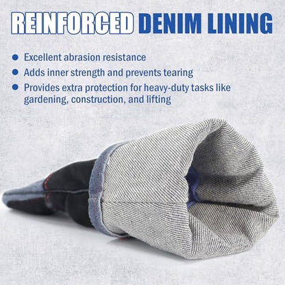 IC ICLOVER Animal Handling Gloves Snake Bite Proof, Double Leather Padding, Anti-bite Dog Cat Bird Reptile Control Protection - color: L -16inch