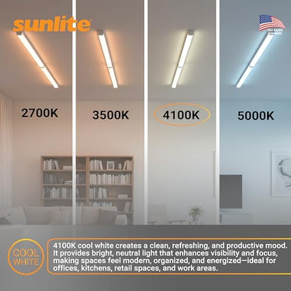 Sunlite 30425 F39T5/841/HO 34-Inch T5 Linear Fluorescent Lamp, 39 Watts, 3100 Lumens, 4100K Cool White, Miniature G5 Bi-Pin Base, ROHS Compliant, High Performance Straight Tube, 40 Pack - color: 4100k, style: 39 watts (34-Inch)