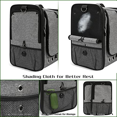 Bird Carrier Bag Bird Travel Cage with Stand, Lightweight Backpack for Parrot, Portable Bird Travel Bag, Pet Transparent Breathable Travel Cage (X-Large) - size: X-Large