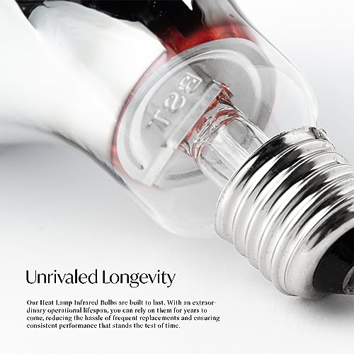 Heat Lamp Bulbs, R40/250 Watts Red Heat Lamps for Chicks, Infrared Reflector Heat Lamp for Chickens,Incandescent Medium E26 Base 2 Pack for Brooder Heater, Pet, Bathroom, Food