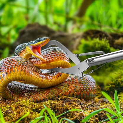 IC ICLOVER Snake Tongs, Upgrade 60 Inch Extra Long Snake Grabber Professional Heavy Duty Reptile Rattle Snake Catcher Wide Jaw Handling Tool with Lock, Non-Slip Grip Handle