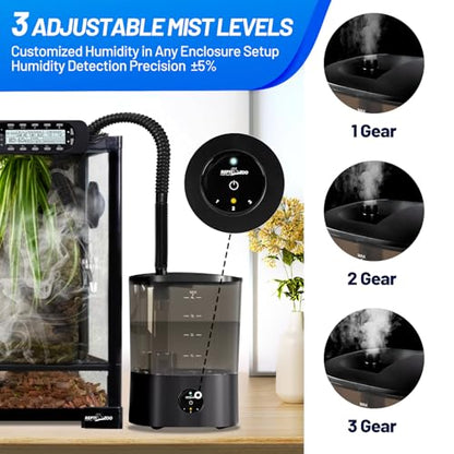 REPTI ZOO Smart WiFi Reptile Fogger with Timing, 4L Reptile Terrariums Humidifier, Fog Machine Mister for Chameleon Frog Turtle Gecko | Misting System Spray Kit for Amphibia, Plants | Linkage Control