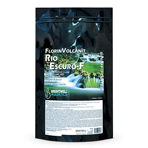 Brightwell Aquatics FlorinVolcanīt Rio Escuro-F – Volcanic Substrate for Freshwater Planted & Shrimp Aquariums – Boosts Root Growth, Lowers GH & pH, 24lb - size: 24 lbs