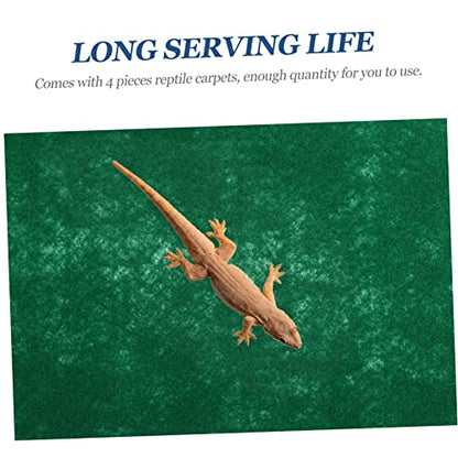 DECHOUS 4pcs Reptile Carpet for Terrarium Absorbent Mat Bedding for Lizard Snake Tortoise Comfortable Washable Substrate Mats for Reptiles