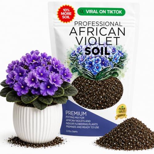 Professional African Violet Soil Mix Large 2.2 Quarts Ready to Use, Premium Potting Soil for African Violet Plants Indoor Flowering Soil, Peat Moss Coco Coir Perlite Dolomite Made in USA - color: African Violet Plant Soil Blend, size: 2.2 Quarts