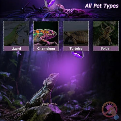 Reptile Moonlight Bulb 60W – Soft Purple Night Light for Nocturnal Viewing, Sleep-Friendly, 2000H Life, E26 Base - color: Purple Moonlight, size: 60W-2.5″