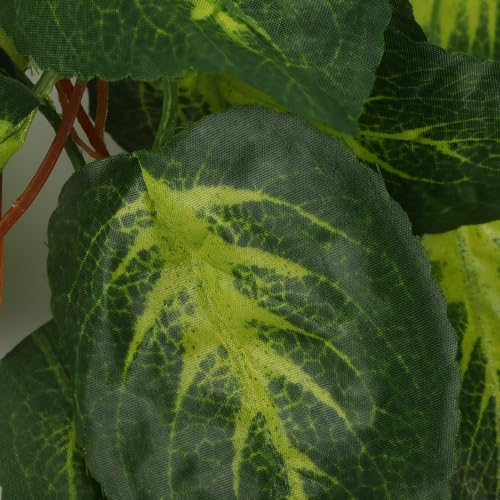 Pssopp Lifelike Plant Decorative Hanging Silk Terrarium Plant with Suction Cup for for Reptile Rainforest Box Aquarium Landscape(NFF‑86)