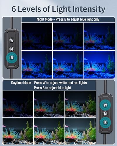 Pawfly 11 W Terrarium Reptile LED Light for 12" to 18" Terrarium Extendable Reptile Tank Light with Full Spectrum Brilliant White Blue Red Lights with Day & Night Modes and Adjustable Brightness - size: 24-30 Inch (18W)