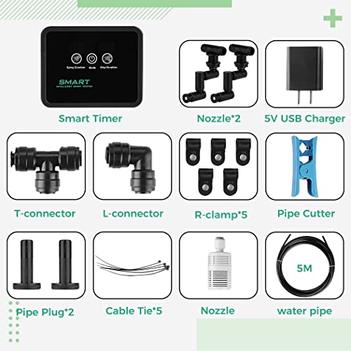 Timer With System Spray Smart Humidifier Reptile, Tank Vivarium Reptile For Mister Automatic, Nozzles Misting Adjustable 360° With Humidifier Terrarium & Screen Touch Led For Amphibians Rainforest
