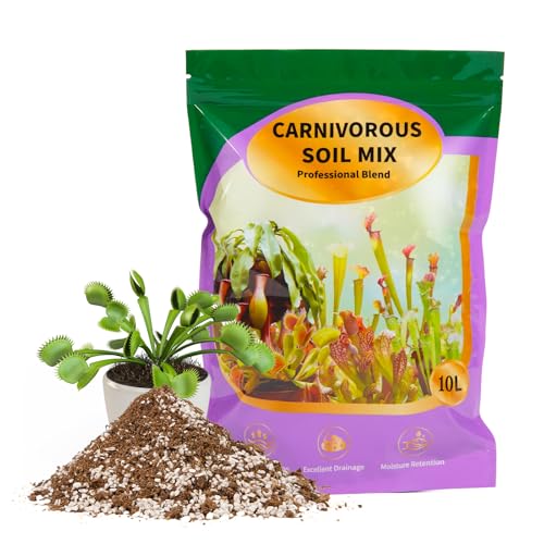 Carnivorous Plant Soil Mix 10qt, Pure Peat Moss and Perlite Mixture for Venus, Pitcher, Butterwort, Nepenthes, Sundew - color: Carnivorous Plant Soil Mix, size: 10qt
