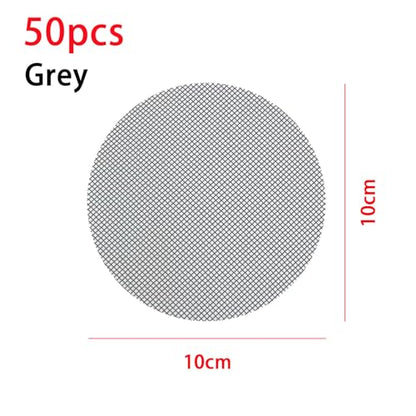50pcs Flower Pot Hole Mesh Pad, Drainage Hole Mesh Pad Bonsai Bottom Grid Mat Yard Accessory Gray Circular 1 One Size