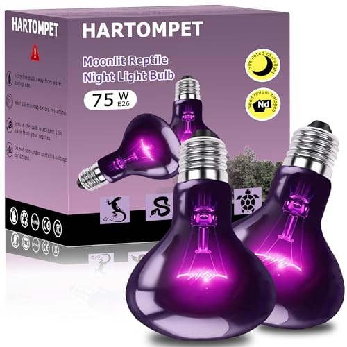 75W Reptile Night Light Bulb - Purple Basking Lamp to Simulate Natural Moonlight for Lizards, Snakes, Turtles - Basking Spot Bulb for Aquariums, Tanks, Promotes Healthy Behavior and Growth - color: Moonlight Heat Lamp, size: 75W - Gen2 - R63
