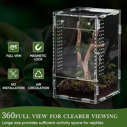 Chameleon Enclosure - Acrylic Tarantula Cage | Escape Proof Reptile Tank,for Observation Home Pet Store Bedroom Living Room Office