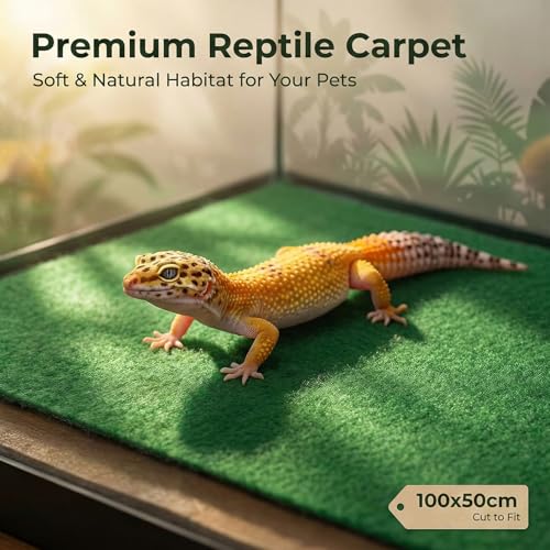 MAQIHAN Reptile Carpet 40 Gallon - 39 x 20 Inch Reptile Mat Reptile Tank Accessories Terrarium Liner for Bearded Dragon Snake Lizard Gecko Tortoise Habitat, Cut to Fit Substrate Liner