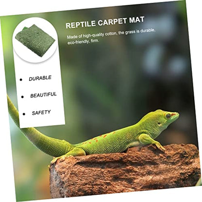 Kisangel 2pcs Moss Reptile Carpet Mat for Lizard and Tortoise Moisture Retaining Terrarium Substrate Non-Adhesive Simulation Carpet for Reptile Habitat