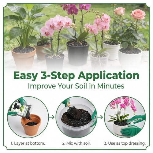 Sukh Horticultural Charcoal for Plants - 1.4Qt. Natural Earth Regulated Supplement for Potting Soil Indoor Plants, Organic Biochar, Succulent Soil, Paphiopedilum, Bonsai, Terrarium - size: 1.4Qt.