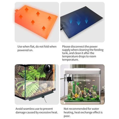 Reptile Heating Pad - PVC 20x45cm | Terrarium Under Tank Heater | for Hermit Crab Snake, Turtle Lizard, Frog Spider, and Other Reptiles Safe Environment All Cold-Blooded Companions. - color: Aqua