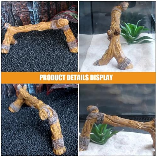 9.4" Realistic Branches Climbing Terrarium Aquarium Driftwood Crafts Snake Branch Reptile Resin Climb Tree Habitat Decoration for Gecko Dragon Frog Tortoise Chameleon Fish Tank Pet Supplies
