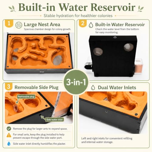 Terra Core M Ant Nest with Starter Kit 9 x 8 x 4.33 in - size: Terra Core Series-M