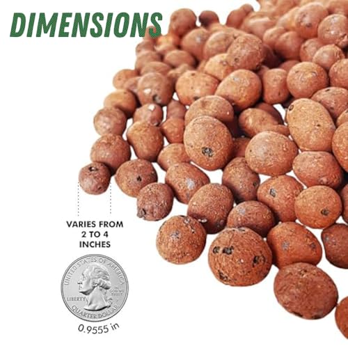 PGN Clay Pebbles for Hydroponic Growing - 5 Liters (2 Pounds) - Organic Expanded Clay Balls for Plants - PH Neutral Leca for Plants - Aquaponics and Hydroponics Supplies in a Resealable Storage Bag - size: 5 Liters (2 Pounds)