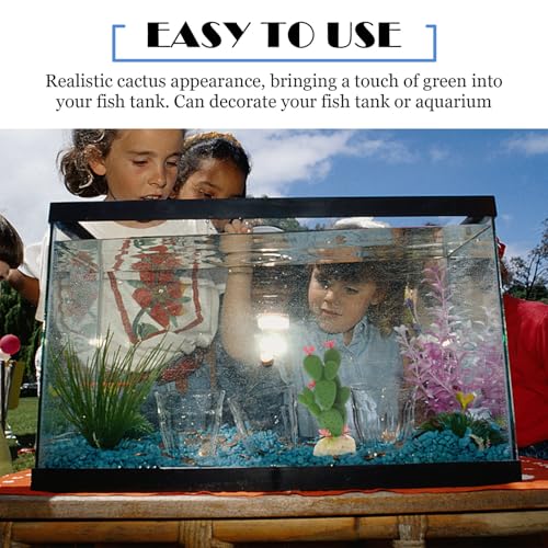 Artificial Cactus Aquarium Plant Decor, Lifelike Plastic Succulent Simulation Plant for Fish Tank Landscape, Home Ornament for Aquarium and Reptile Terrarium